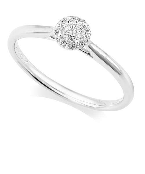 Platinum Round Diamond Ring With Halo IN659