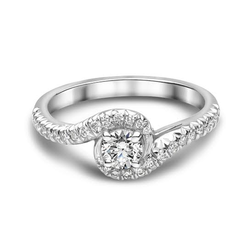 Platinum Single Stone Twist Diamond Ring
01-21-084