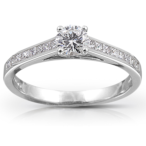 Platinum Diamond Solitaire with Diamond Set Shoulderd
01-21-087