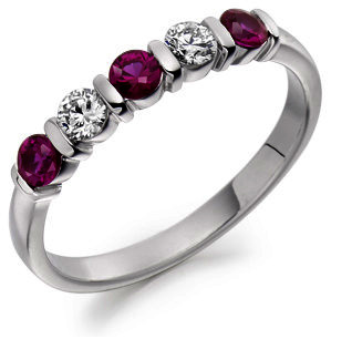 Raphael Ruby & Diamond Half Eternity Ring